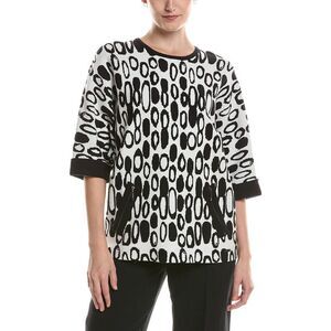 Picadilly Womens  Zip-Trim Dolman Top, White